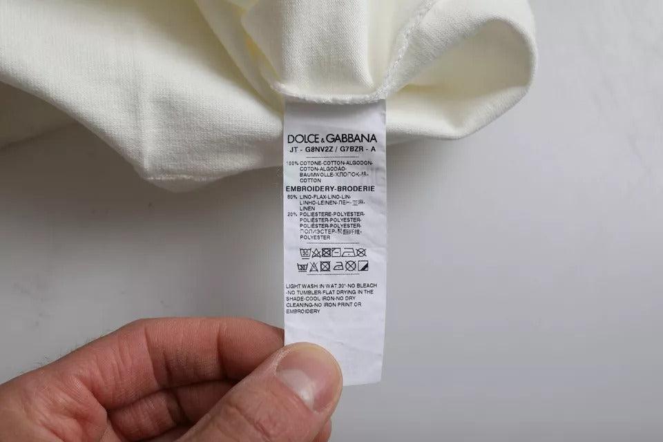 Dolce &amp; Gabbana White Love &amp; Peace Cotton Round Neck T-shirt