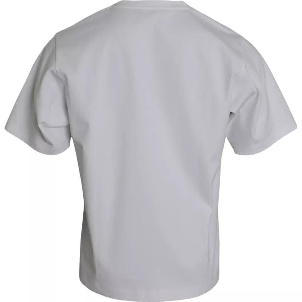 Dolce &amp; Gabbana White Cotton Round Neck Short Sleeve T-shirt