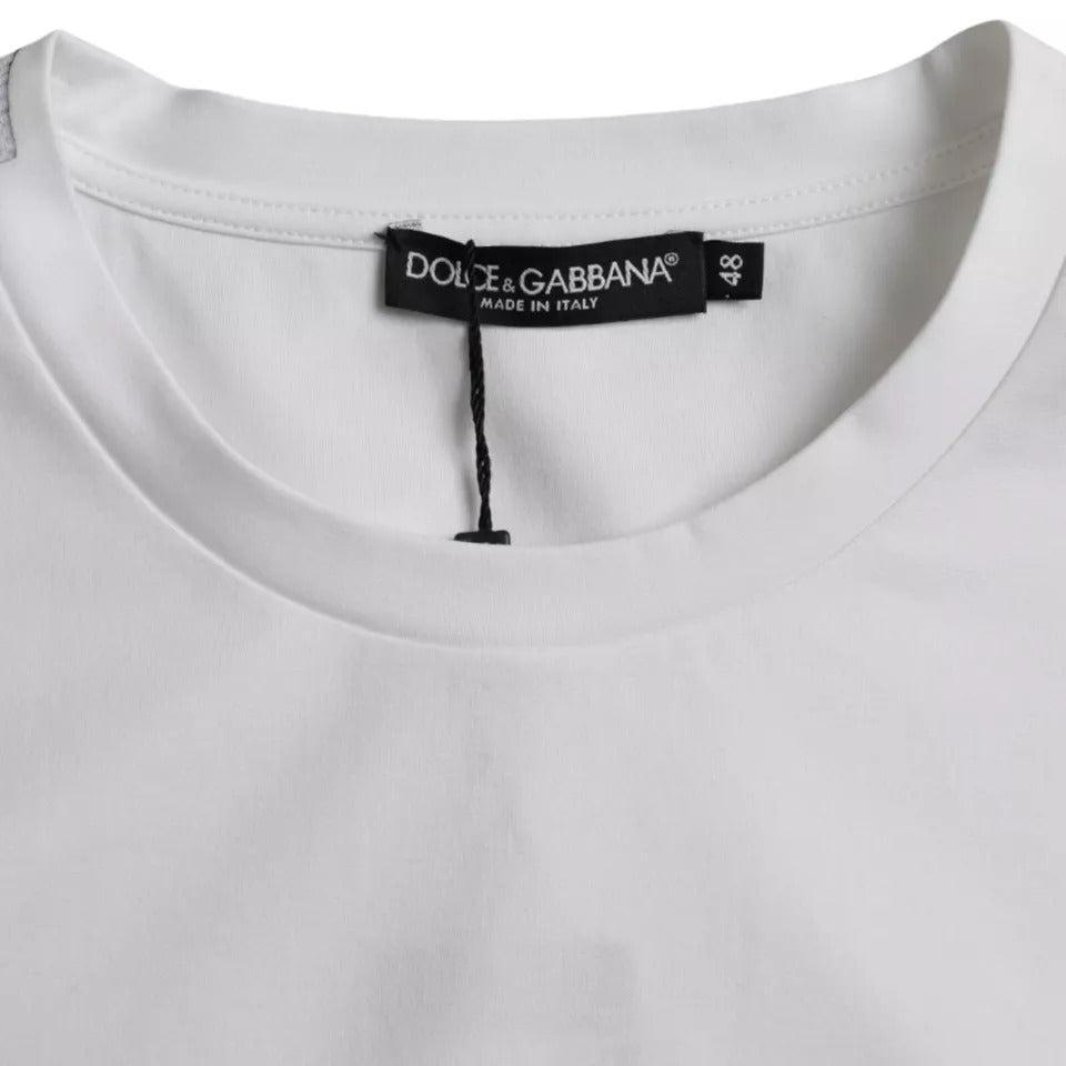 Dolce &amp; Gabbana White Cotton Round Neck Short Sleeve T-shirt