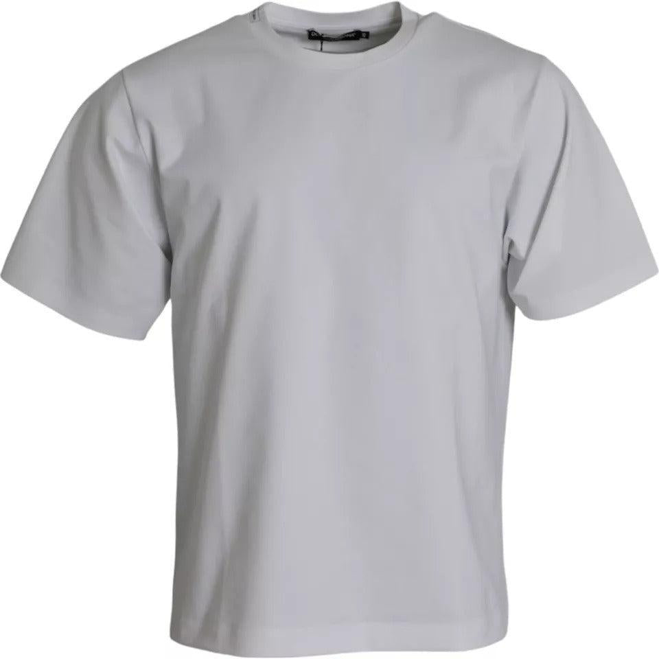 Dolce &amp; Gabbana White Cotton Round Neck Short Sleeve T-shirt
