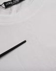Dolce & Gabbana White Cotton Round Neck Short Sleeve T-shirt