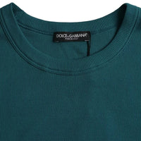 Dolce & Gabbana Blue Green Cotton Round Neck Short Sleeves T-shirt