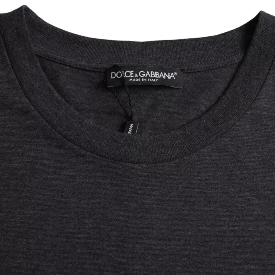 Dolce &amp; Gabbana Black Cotton Crew Neck Short Sleeves T-shirt