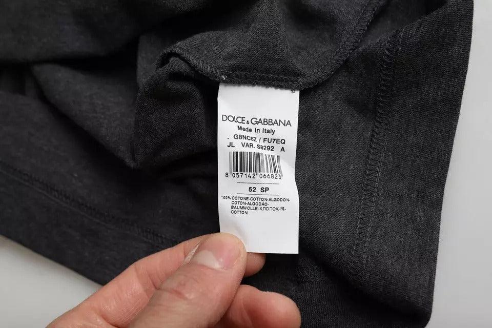 Dolce &amp; Gabbana Black Cotton Crew Neck Short Sleeves T-shirt