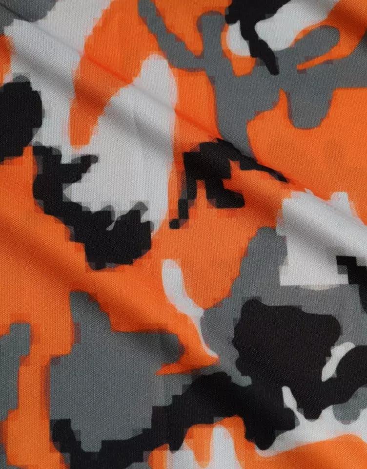 Dolce &amp; Gabbana Multicolor Camouflage Cotton Crew Neck Men T-shirt