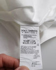 Dolce & Gabbana White Logo Embossed Cotton Crewneck T-shirt