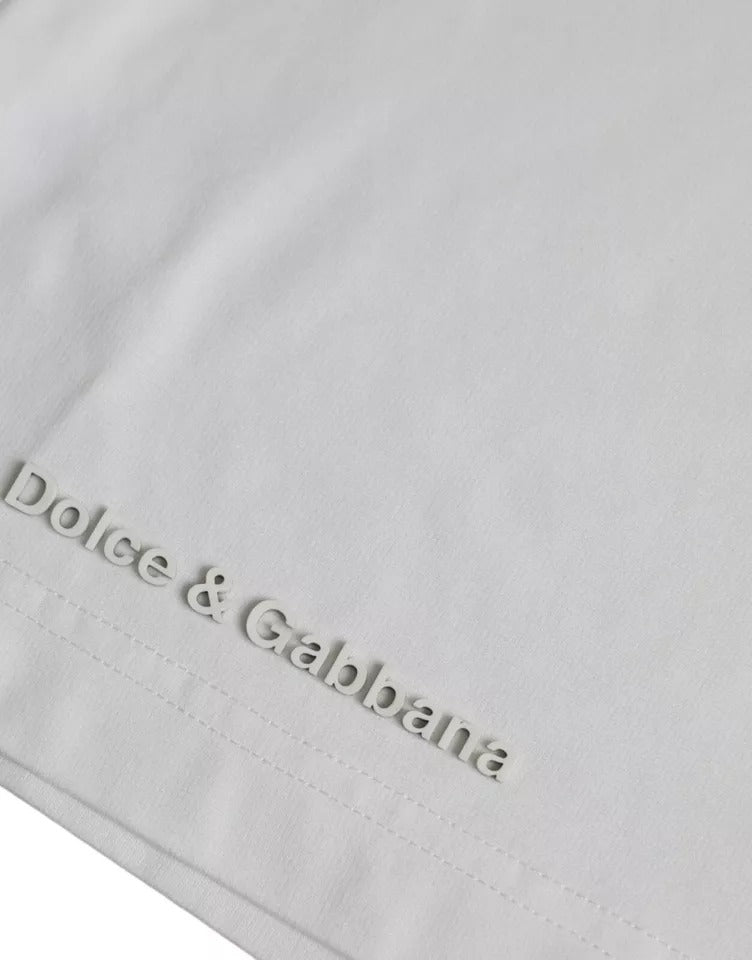 Dolce & Gabbana White Logo Round Neck Short Sleeves T-shirt