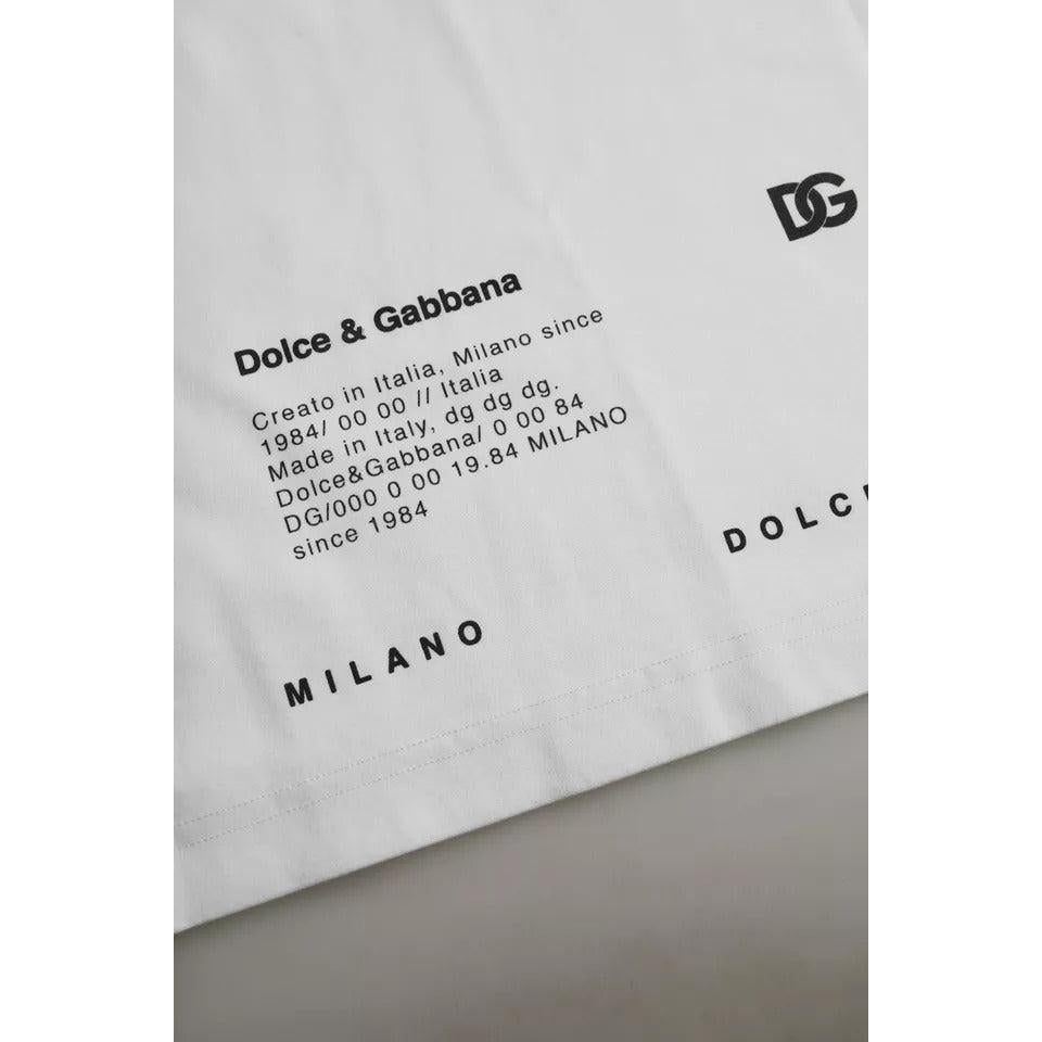 Dolce &amp; Gabbana White Red Lips Print Cotton Men T-shirt