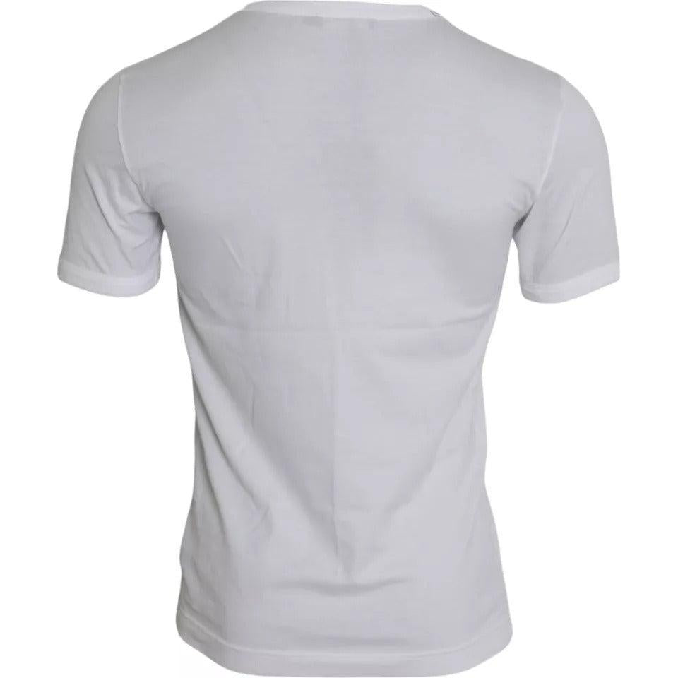 Dolce &amp; Gabbana White King Of Love Round Neck Short Sleeves T-shirt