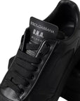 Dolce & Gabbana Black Leather Low Top Sneakers Men Shoes