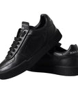Dolce & Gabbana Black Leather Low Top Sneakers Men Shoes