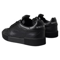 Dolce & Gabbana Black Leather Low Top Sneakers Men Shoes