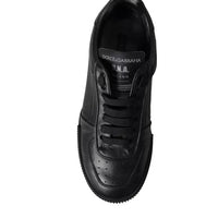 Dolce & Gabbana Black Leather Low Top Sneakers Men Shoes