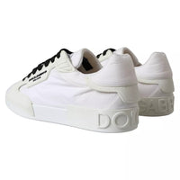 Dolce & Gabbana White Portofino Logo Low Top Trainers Sneakers Shoes