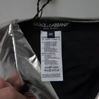 Dolce & Gabbana Silver Polyester Sleeveless Bustier Crop Top