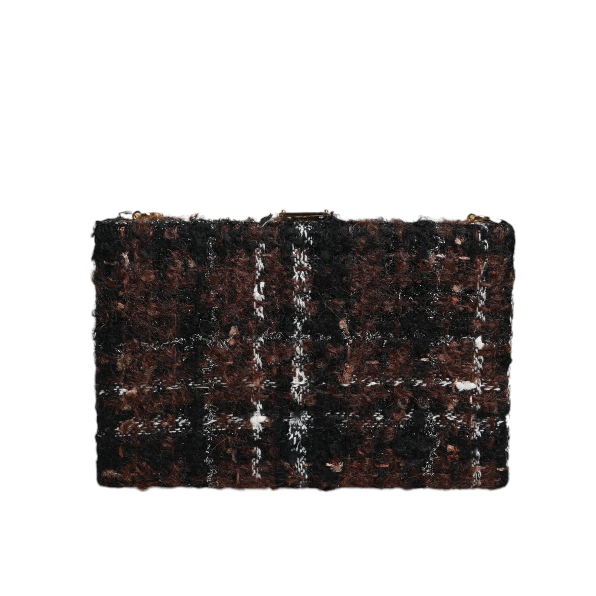 Dolce &amp; Gabbana Multicolor Tweed Floral Clutch Evening Party Purse CrossBody Bag