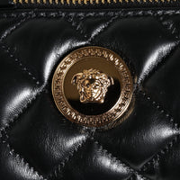 Versace Black Mini Quilted Lambskin Leather Crossbody Sling Bag