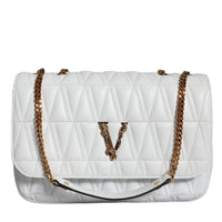 Versace White Mini Nappa Leather Crossbody Shoulder Bag