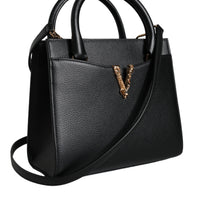 Versace Black Small Leather TopHandle Shoulder Crossbody Bag