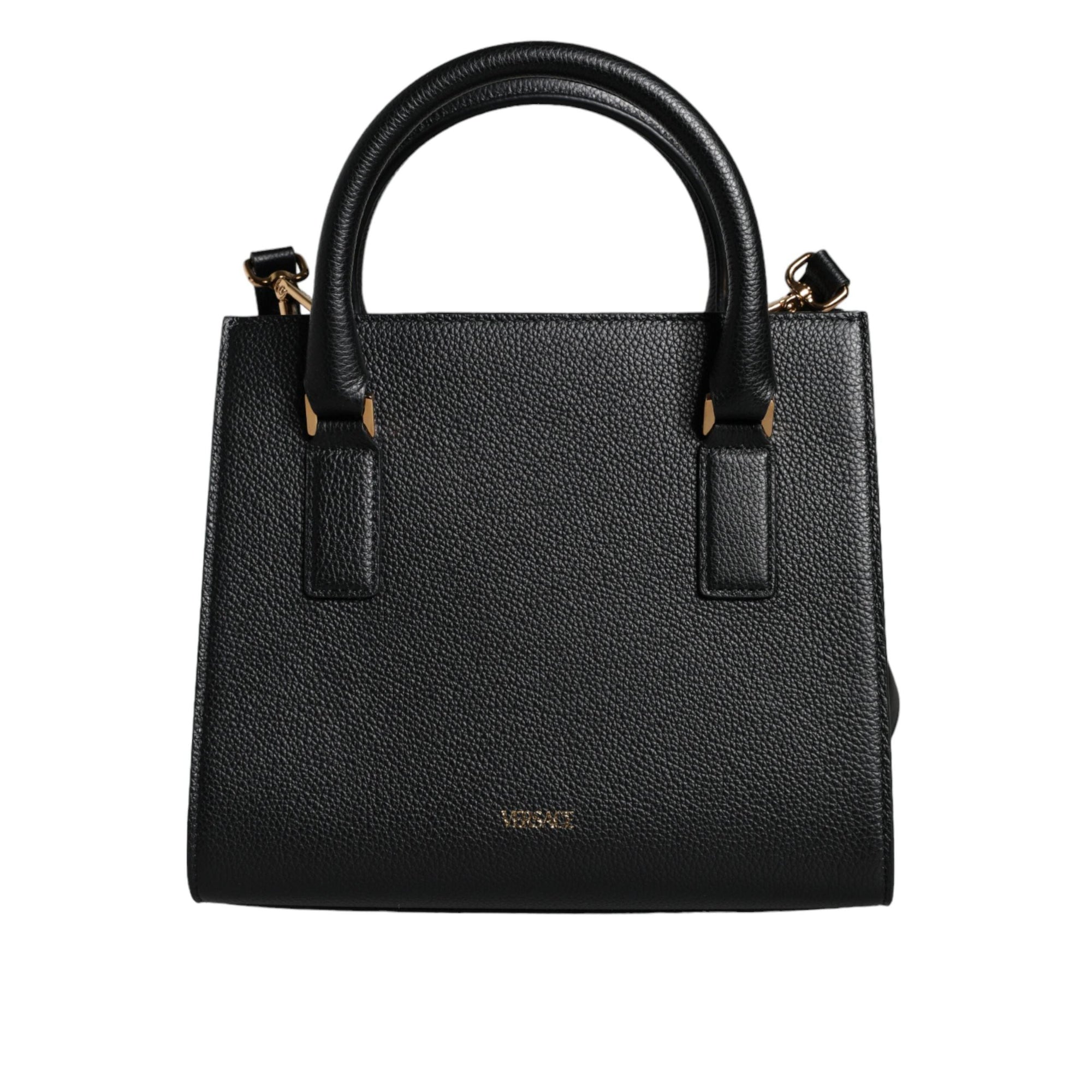 Versace Black Small Leather TopHandle Shoulder Crossbody Bag