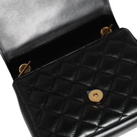 Versace Black Quilted Lambskin Leather Crossbody Shoulder Bag