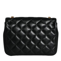 Versace Black Quilted Lambskin Leather Crossbody Shoulder Bag