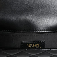 Versace Black Quilted Lambskin Leather Crossbody Shoulder Bag