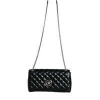 Versace Black Quilted Lambskin Leather Crossbody Shoulder Bag