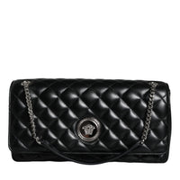 Versace Black Quilted Lambskin Leather Crossbody Shoulder Bag