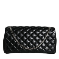 Versace Black Quilted Lambskin Leather Crossbody Shoulder Bag