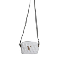 Versace White Quilted Nappa Leather Crossbody Shoulder Bag