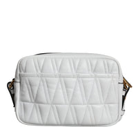 Versace White Quilted Nappa Leather Crossbody Shoulder Bag