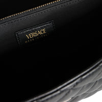 Versace Black Quilted Nappa Leather Crossbody Shoulder Bag