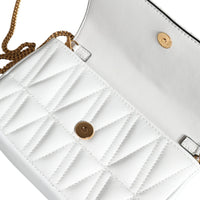 Versace White Quilted Nappa Leather Crossbody Shoulder Bag