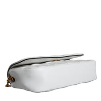 Versace White Quilted Nappa Leather Crossbody Shoulder Bag