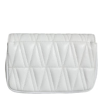 Versace White Quilted Nappa Leather Crossbody Shoulder Bag