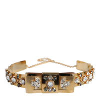 Dolce & Gabbana Gold Tone Crystal Embellished Women Waist Chain Belt