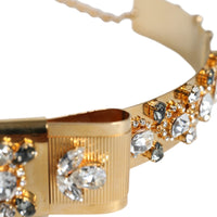 Dolce & Gabbana Gold Tone Crystal Embellished Women Waist Chain Belt