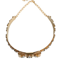 Dolce & Gabbana Gold Tone Crystal Embellished Women Waist Chain Belt