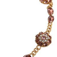 Dolce & Gabbana Gold Tone Brass Crystal Embellished Waist Chain Belt