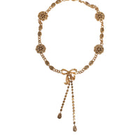 Dolce & Gabbana Gold Tone Brass Crystal Embellished Waist Chain Belt