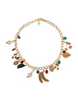 Dolce & Gabbana Gold Tone Brass Fruity Crystal Embellished Waist Chain Belt