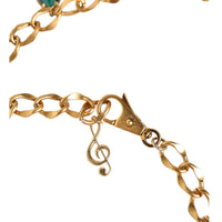 Dolce & Gabbana Gold Tone Brass Fruity Crystal Embellished Waist Chain Belt