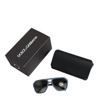 Dolce & Gabbana Blue Metal Frame Rubber Skin Polarized Mirror Lens Sunglasses