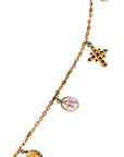 Dolce & Gabbana Gold Tone Brass Chain Religious Cross Pendant Necklace