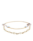 Dolce & Gabbana Gold Chain Brass Floral Layered Crystal Pearl Necklace