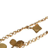 Dolce & Gabbana Gold Tone Brass Chain Religious Cross Pendant Necklace