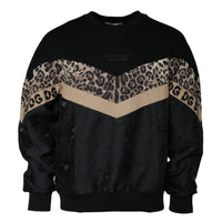 Dolce & Gabbana Black Leopard Crew Neck Sweatshirt Sweater