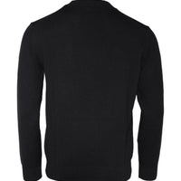 Versace Black Medusa Embroidery Crew Neck Pullover Sweater