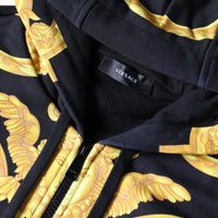 Versace Black Medusa Print Cotton Full Zip HoodieSweatshirt Sweater